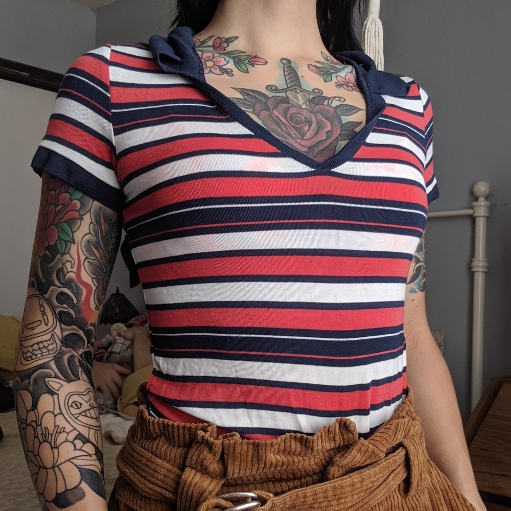 Striped shirt with collar